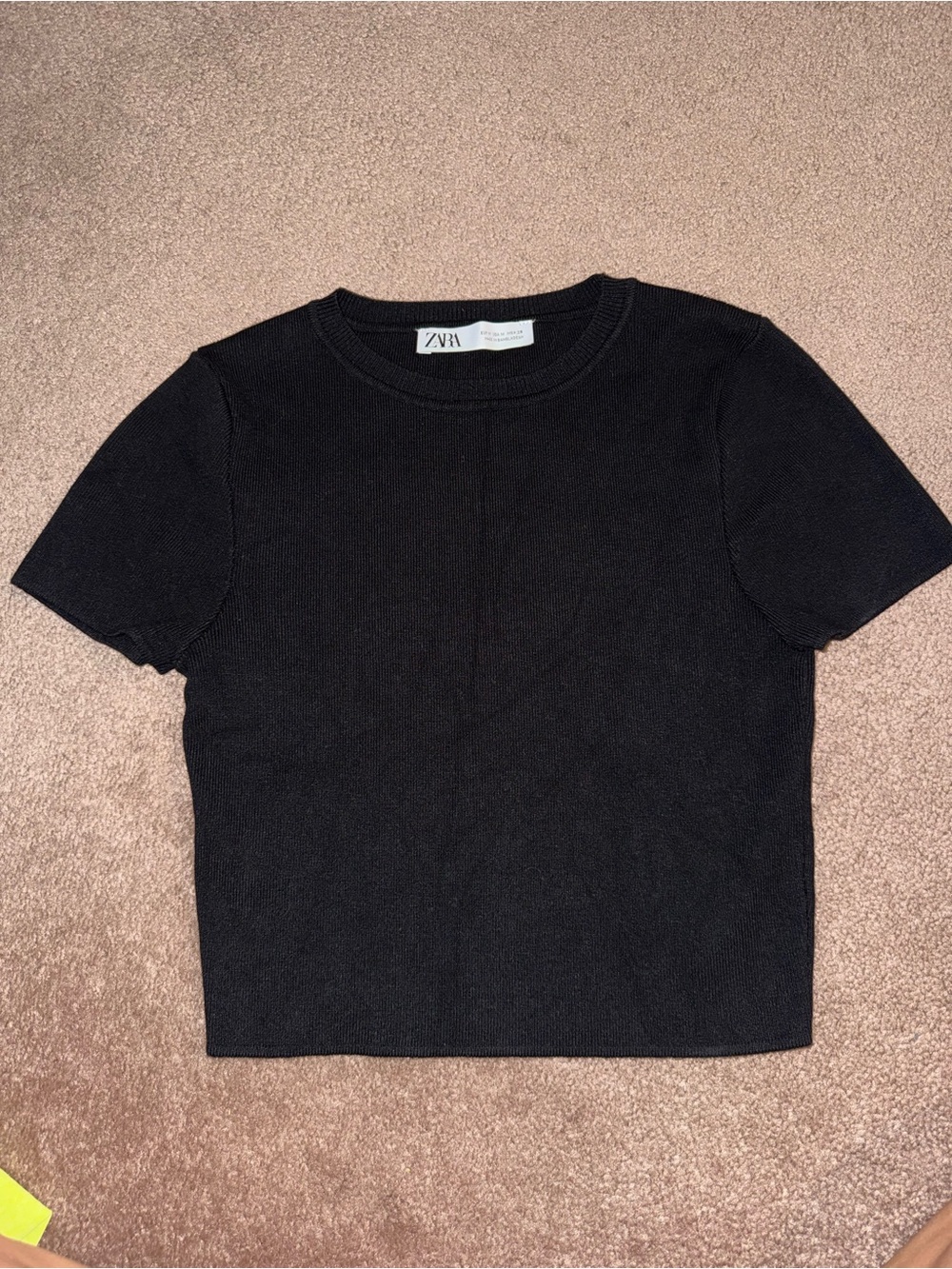 Zara Women’s Black Short Sleeve Crop Top